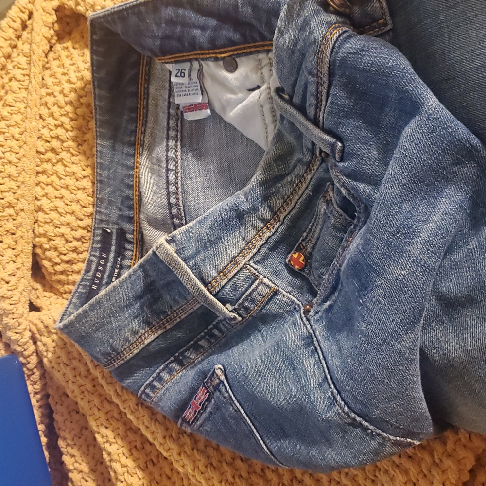HUDSON Vintage Low Rise Boot Cut Jeans MED Wash Women's 26  NO FLAP BACK POCKETS - Picture 17 of 17